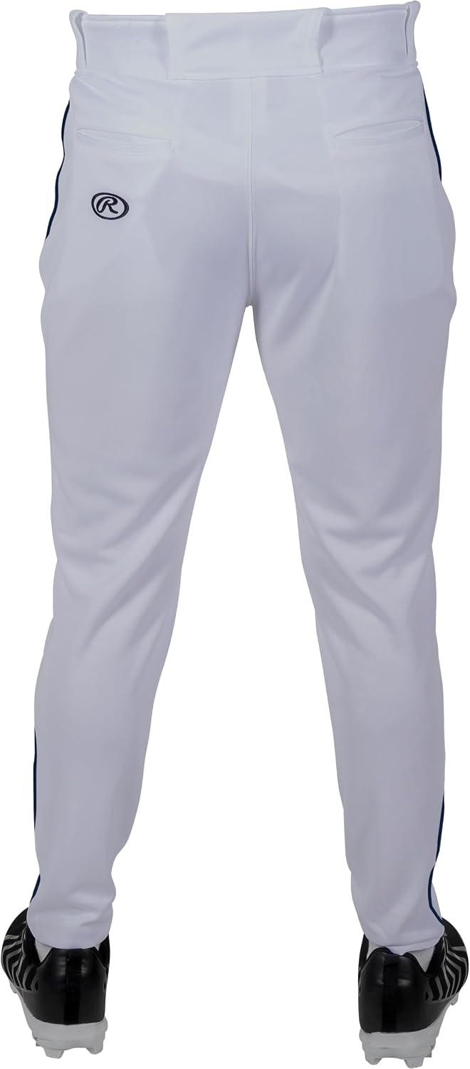 image:imageRawlings Boys Pro 150 Series Baseball Pants  Tapered Jogger Fit  Youth Sizes  Piped  Multiple ColorsWhite  Navy