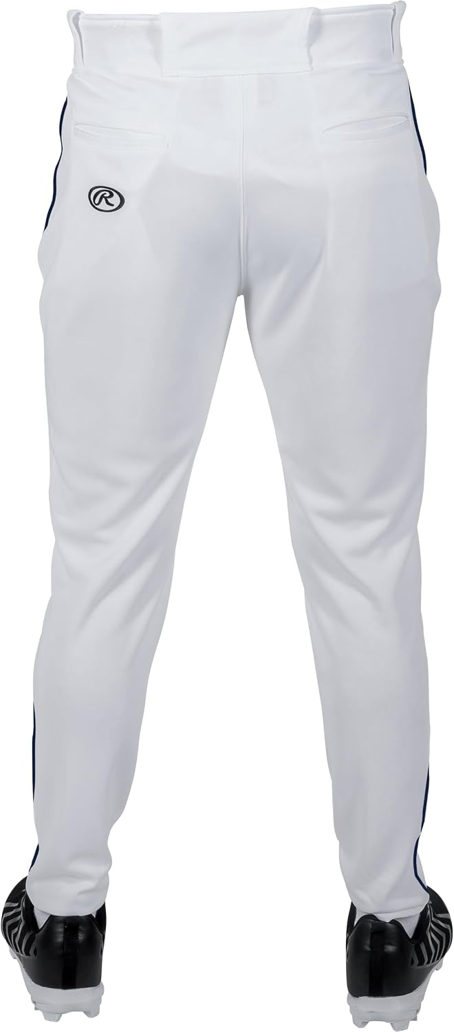 image:imageRawlings Boys Pro 150 Series Baseball Pants  Tapered Jogger Fit  Youth Sizes  Piped  Multiple ColorsWhite  Navy