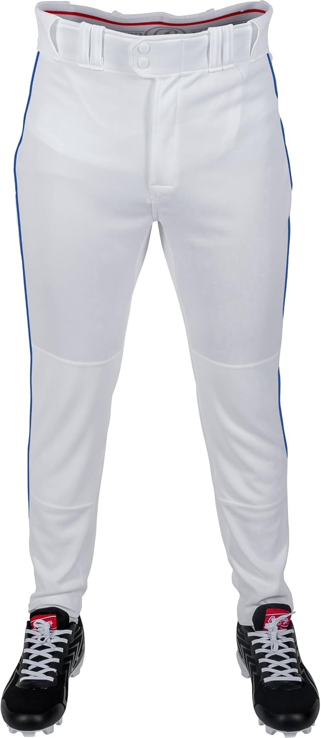 image:imageRawlings Boys Pro 150 Series Baseball Pants  Tapered Jogger Fit  Youth Sizes  Piped  Multiple ColorsWhite  Royal