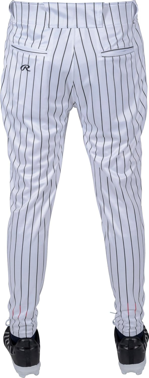 image:imageRawlings Mens Pro 150 Series Baseball Pants  Tapered Jogger Fit  Adult Sizes  Pinstripe  Multiple ColorsWhite  Black