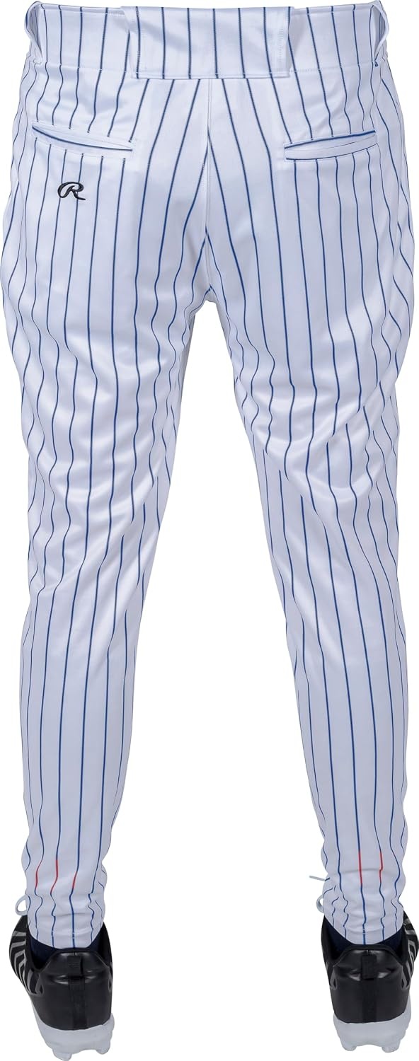 image:imageRawlings Mens Pro 150 Series Baseball Pants  Tapered Jogger Fit  Adult Sizes  Pinstripe  Multiple ColorsWhite  Royal