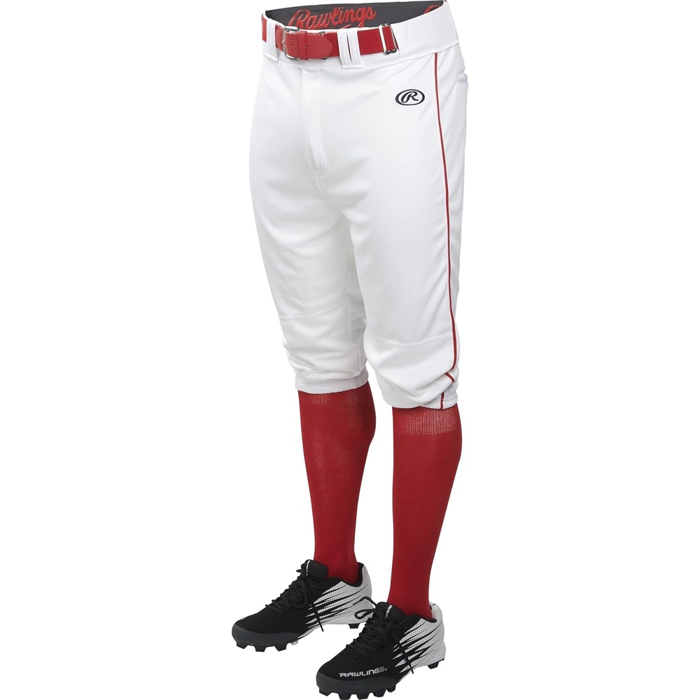 image:imageRawlings  Launch Series Baseball Pants  Knicker Fit  Youth Sizes  Piped  Multiple ColorsWhite  Scarlet