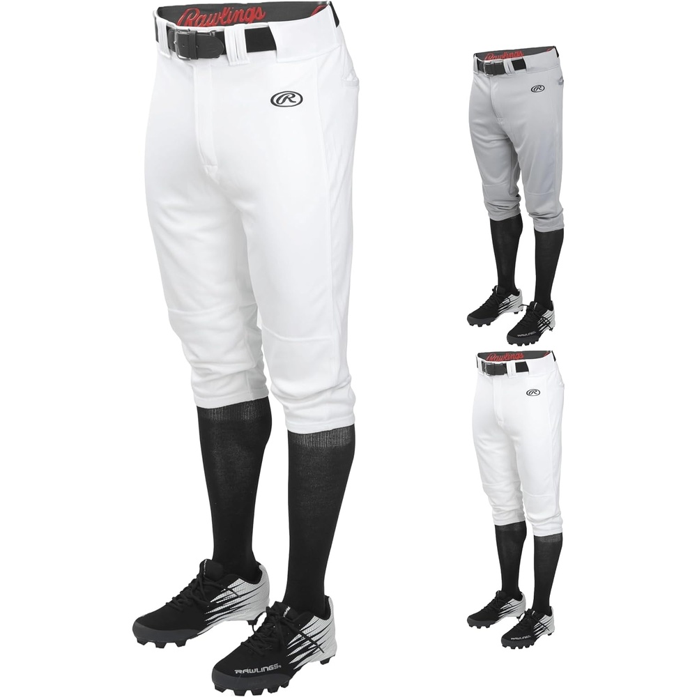 image:imageRawlings  Launch Series Baseball Pants  Knicker Fit  Youth Sizes  Solid  Multiple ColorsWhite