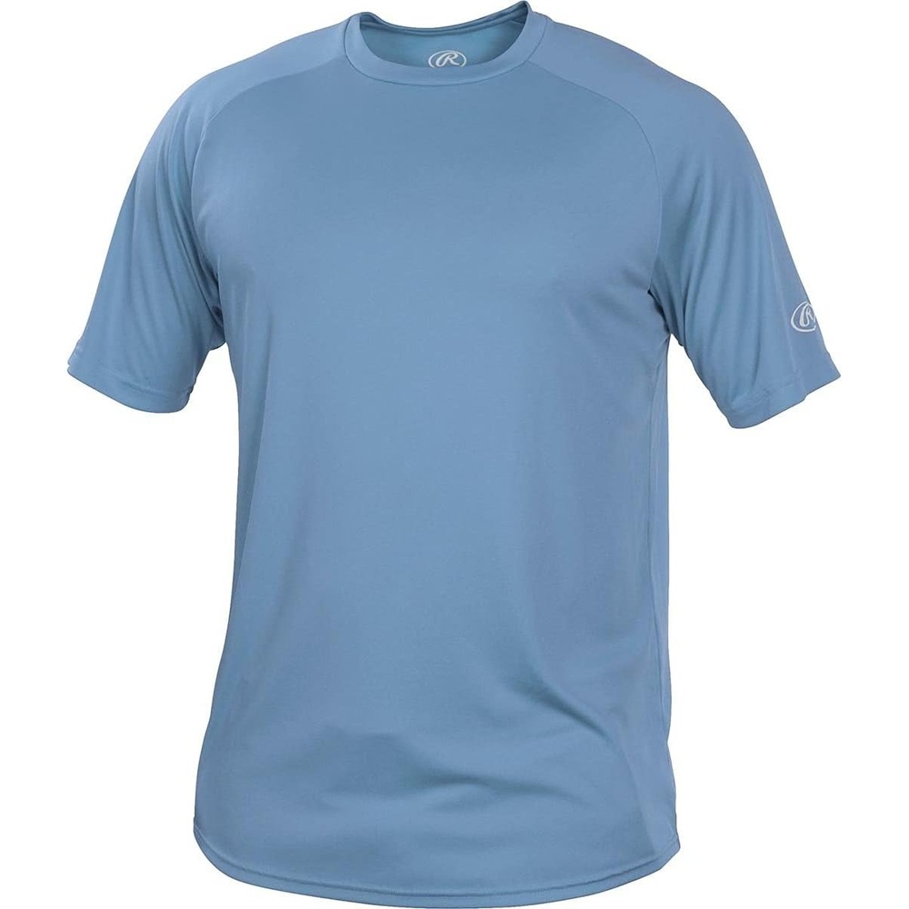 image:imageRawlings  Mens Athletic Tech Short Sleeve Shirt  Adult Sizes  Multiple ColorsColumbia Blue