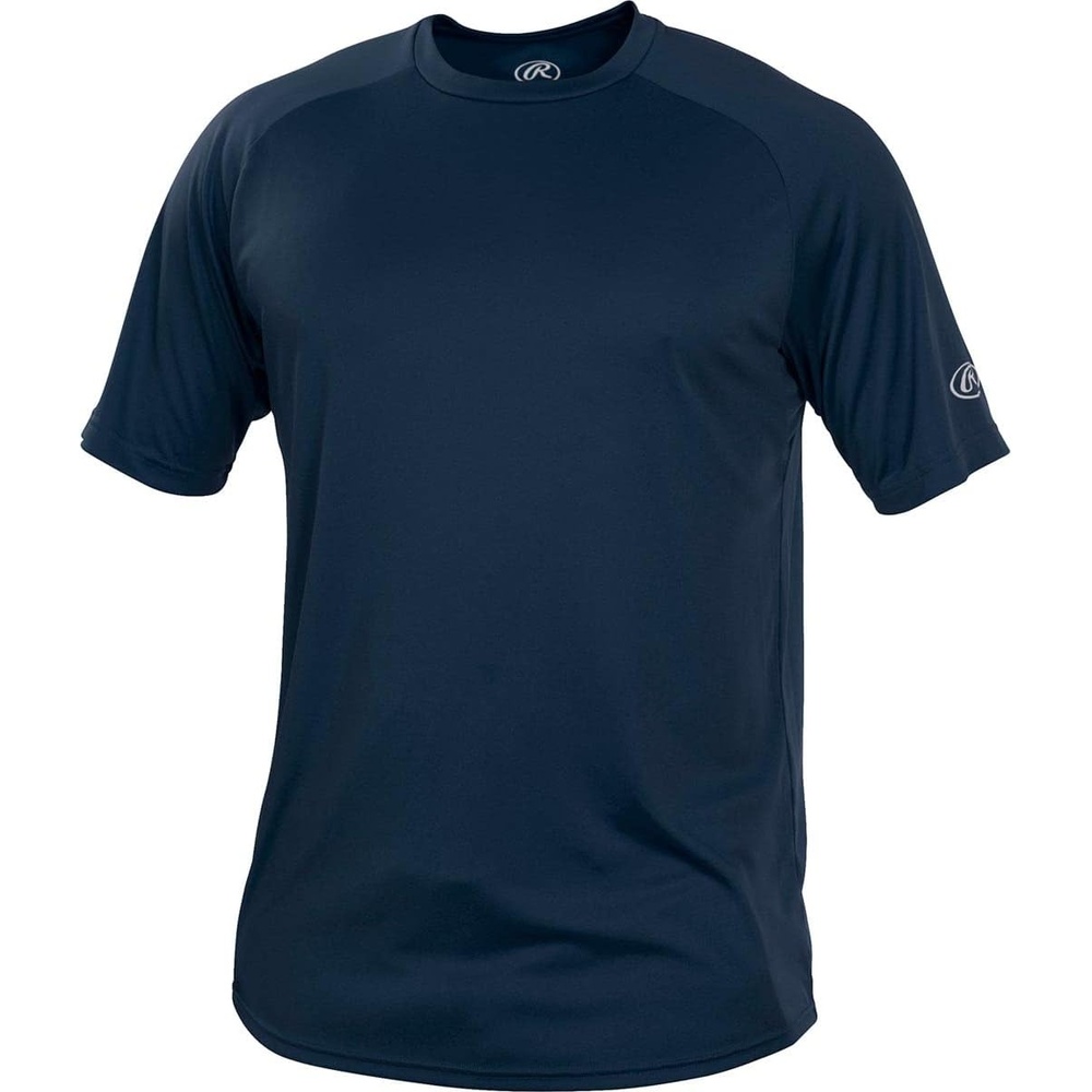 image:imageRawlings  Mens Athletic Tech Short Sleeve Shirt  Adult Sizes  Multiple ColorsNavy