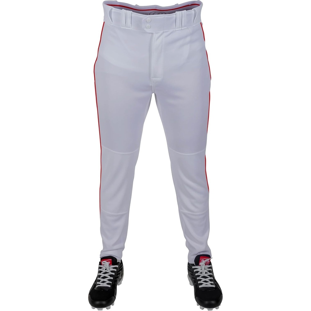 image:imageRawlings Boys Pro 150 Series Baseball Pants  Tapered Jogger Fit  Youth Sizes  Piped  Multiple ColorsWhite  Scarlet