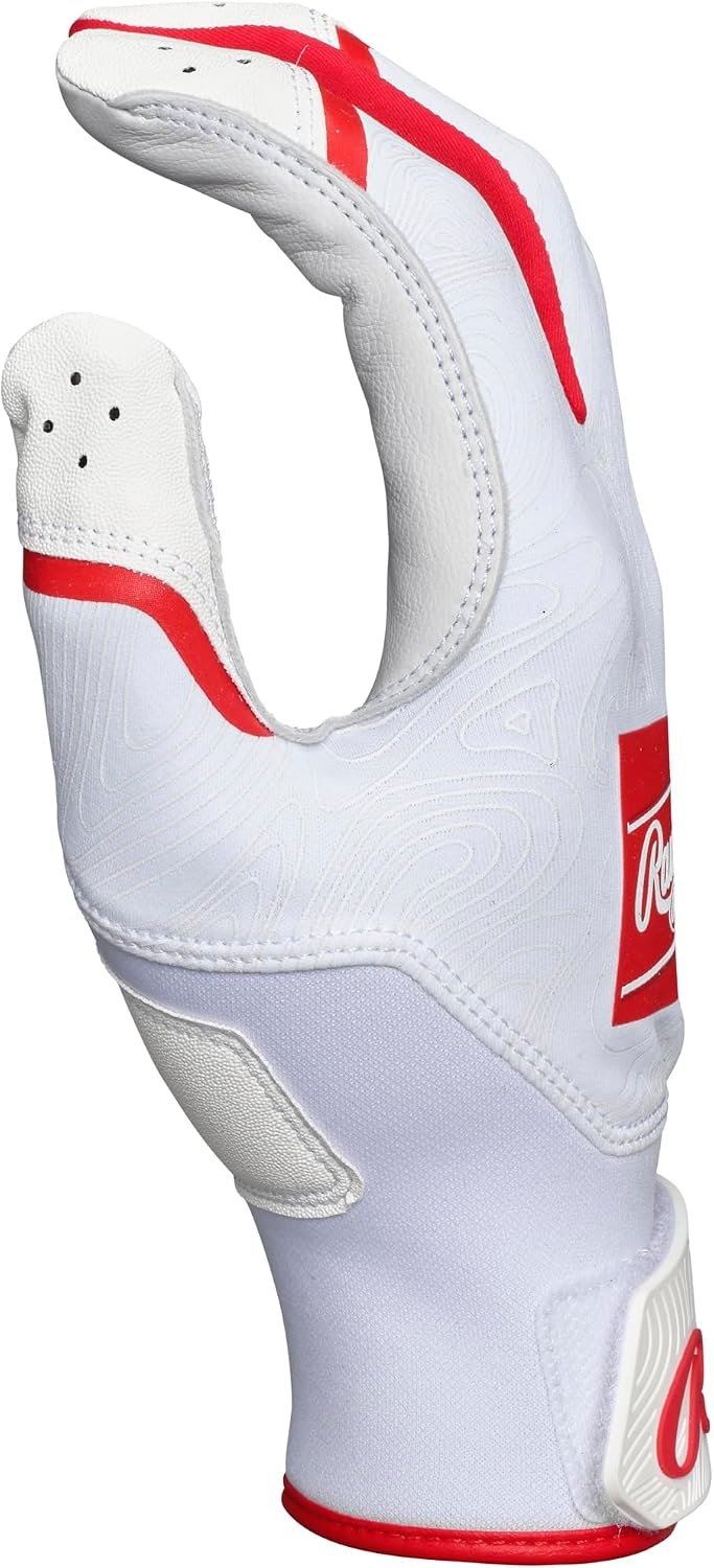image:imageRawlings  Clout Baseball Batting Gloves  Youth Sizes  Multiple ColorsWHITESCARLET