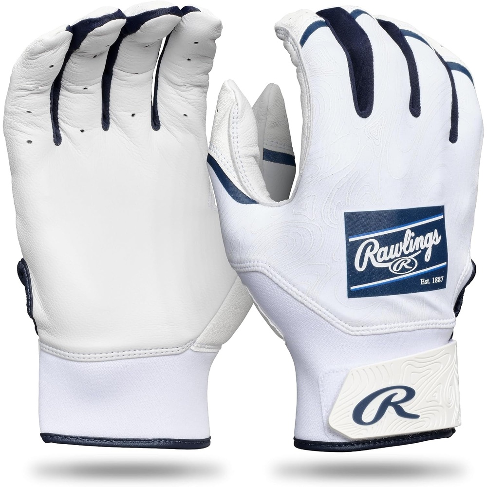image:imageRawlings  Clout Baseball Batting Gloves  Adult Sizes  Multiple ColorsWHITENAVY