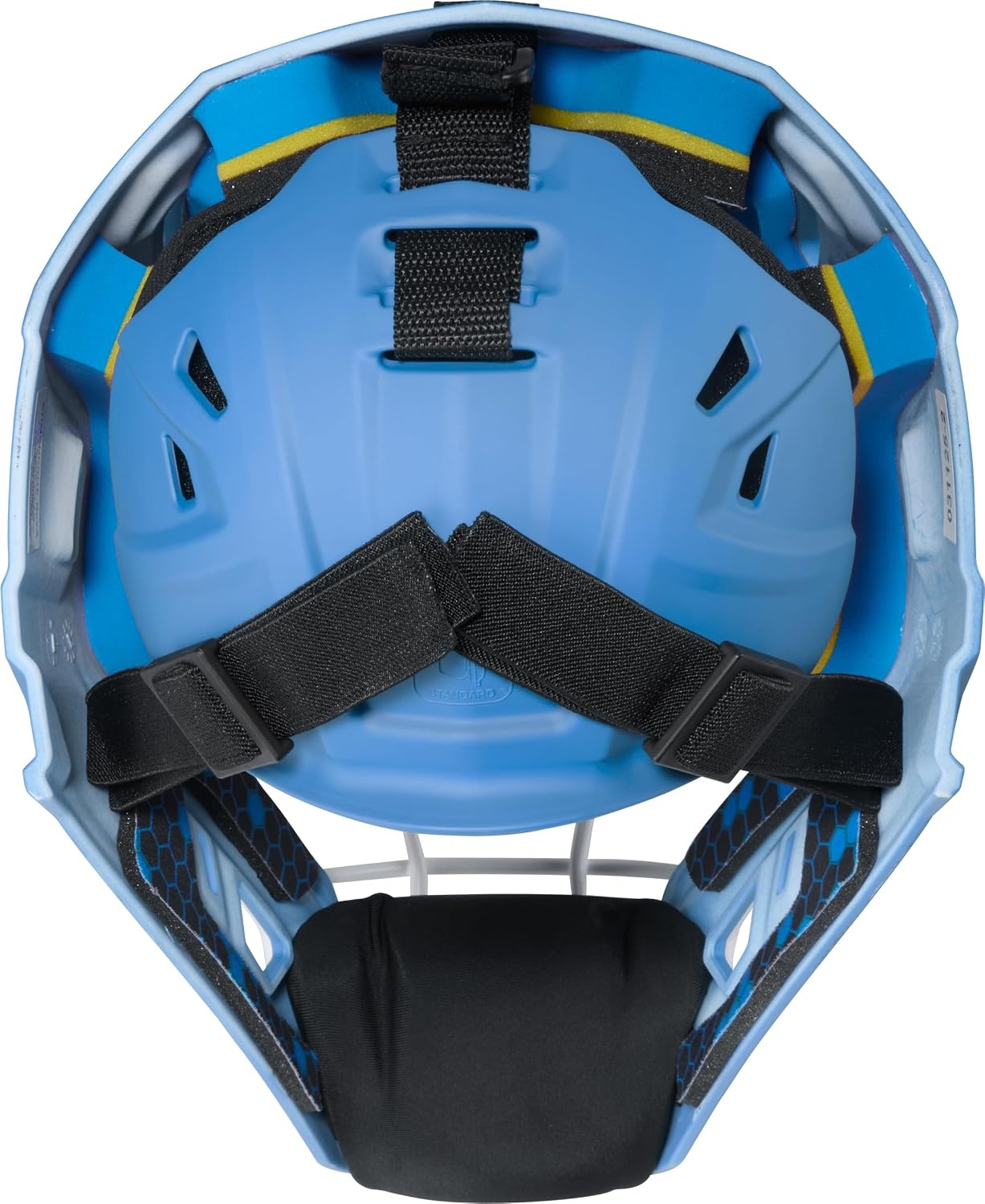 image:imageRawlings Rawlings  MACH PRO Series Catchers Helmet  Baseball  NOCSAE Certified  Junior amp Senior Sizing  Multiple ColorsColumbia Blue  White