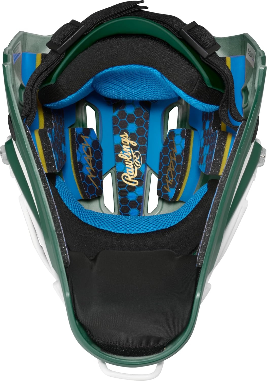 image:imageRawlings Rawlings  MACH PRO Series Catchers Helmet  Baseball  NOCSAE Certified  Junior amp Senior Sizing  Multiple ColorsDark Green  White