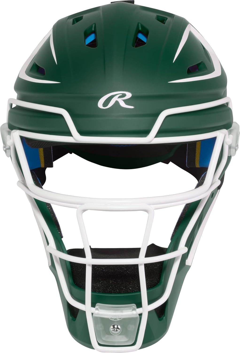 image:imageRawlings Rawlings  MACH PRO Series Catchers Helmet  Baseball  NOCSAE Certified  Junior amp Senior Sizing  Multiple ColorsDark Green  White