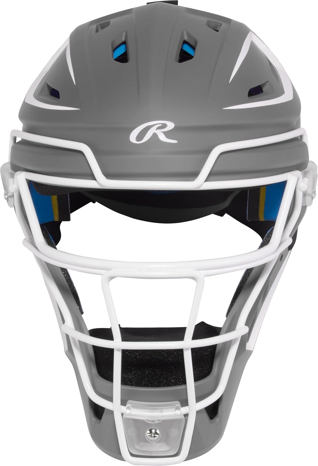 image:imageRawlings Rawlings  MACH PRO Series Catchers Helmet  Baseball  NOCSAE Certified  Junior amp Senior Sizing  Multiple ColorsGraphite  White