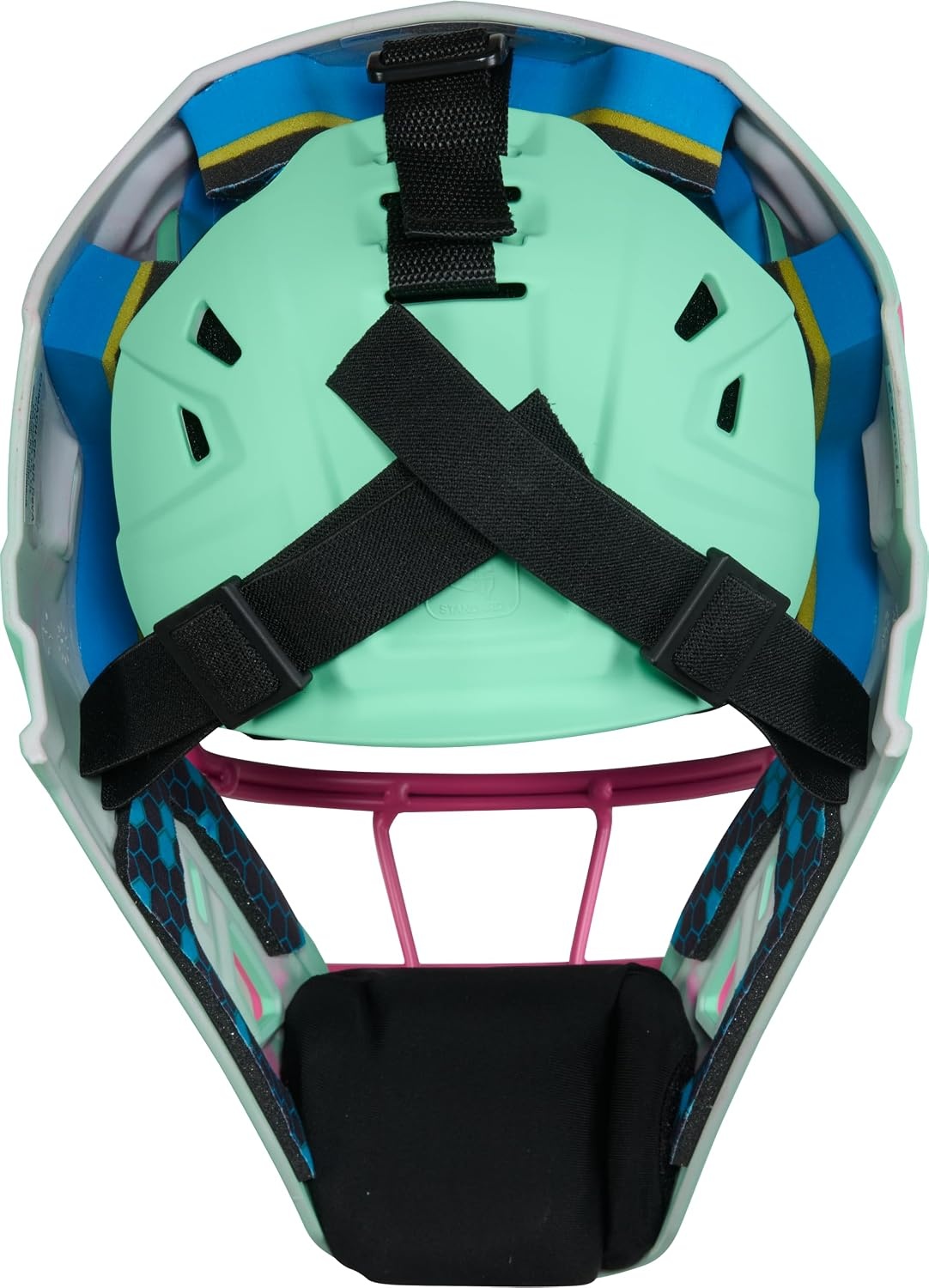 image:imageRawlings Rawlings  MACH PRO Series Catchers Helmet  Baseball  NOCSAE Certified  Junior amp Senior Sizing  Multiple ColorsMint  Pink