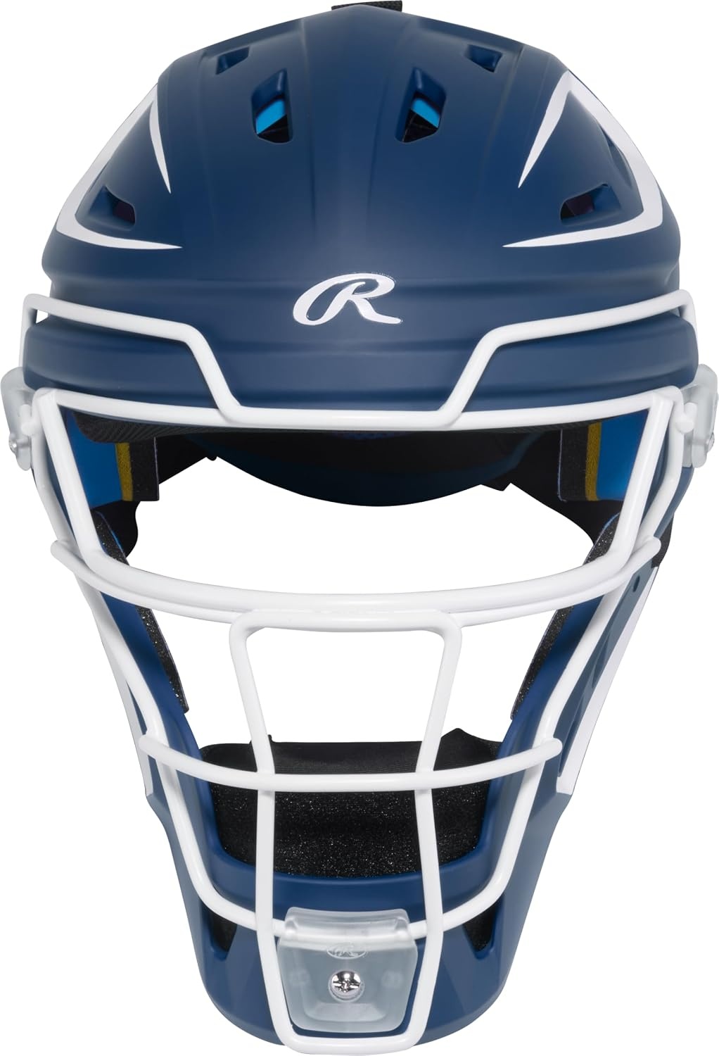 image:imageRawlings Rawlings  MACH PRO Series Catchers Helmet  Baseball  NOCSAE Certified  Junior amp Senior Sizing  Multiple ColorsNavy  White