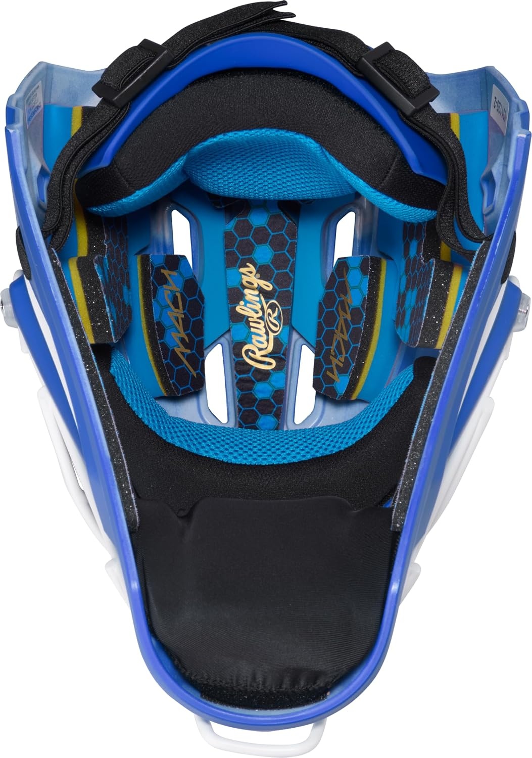 image:imageRawlings Rawlings  MACH PRO Series Catchers Helmet  Baseball  NOCSAE Certified  Junior amp Senior Sizing  Multiple ColorsRoyal  White