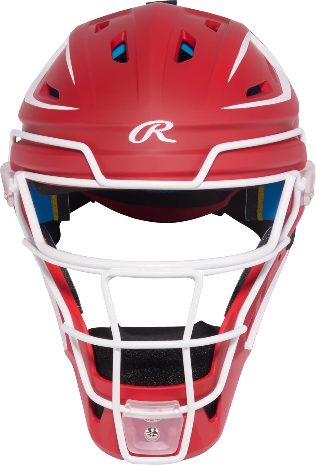 image:imageRawlings Rawlings  MACH PRO Series Catchers Helmet  Baseball  NOCSAE Certified  Junior amp Senior Sizing  Multiple ColorsScarlet  White