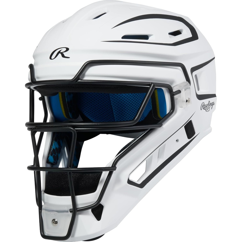 image:imageRawlings Rawlings  MACH PRO Series Catchers Helmet  Baseball  NOCSAE Certified  Junior amp Senior Sizing  Multiple ColorsWhite  Black