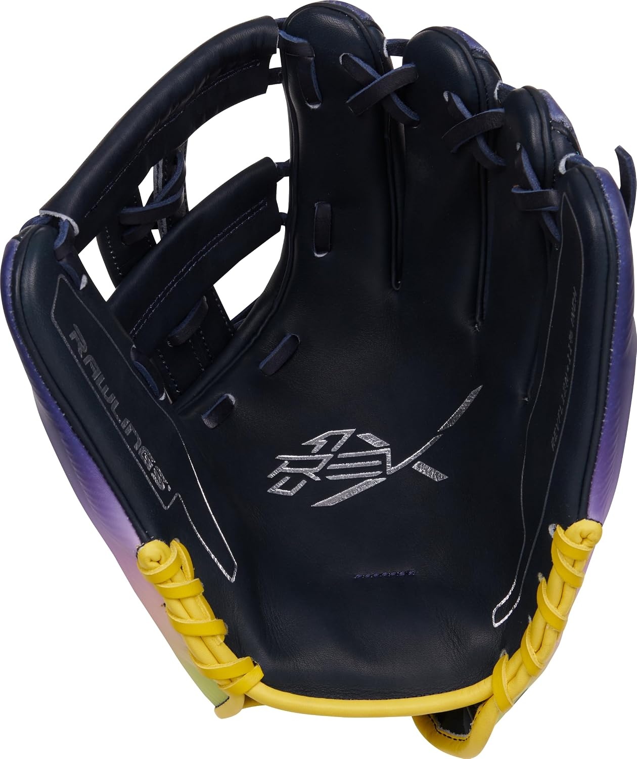 image:imageRawlings 2026 REV1X Baseball Glove  Multiple Sizes amp ColorsNavy  Purple  Pink  Yellow  Split Single Post Web
