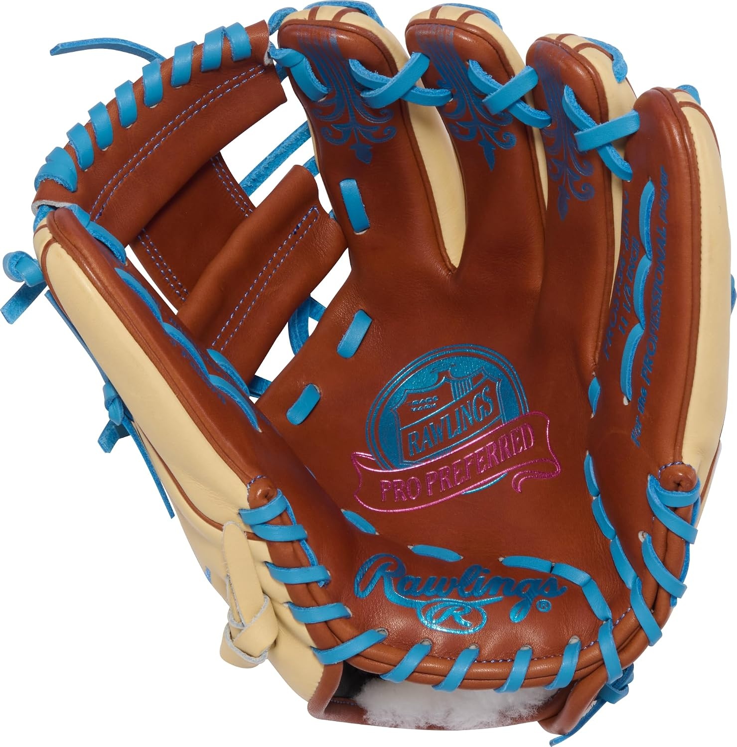 image:imageRawlings Pro Preferred Infield Baseball Gloves  Multiple Sizes amp ColorsCamel  Brown  Columbia Blue  Pro I Web