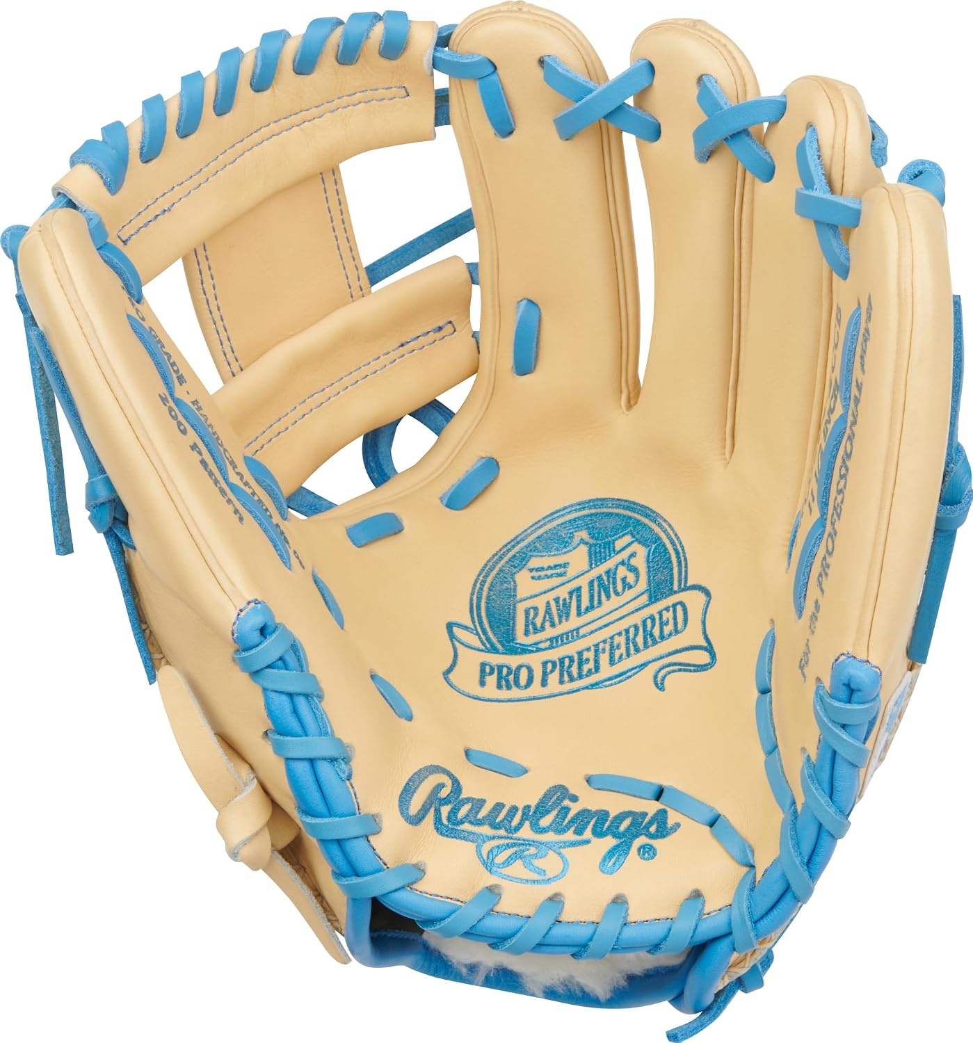 image:imageRawlings Pro Preferred Infield Baseball Gloves  Multiple Sizes amp ColorsCamel  Columbia Blue Pro I Web