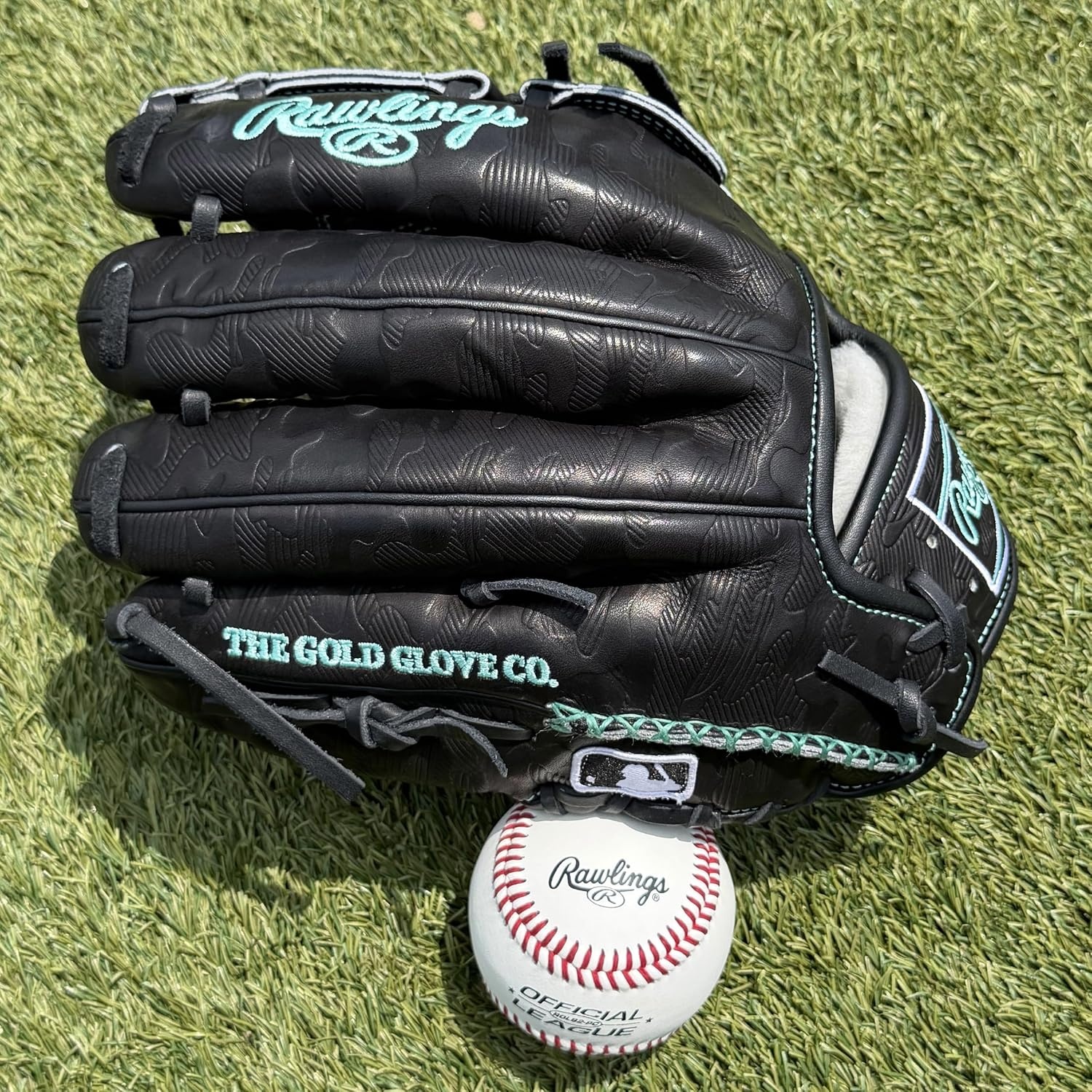 image:imageRawlings Pro Preferred Infield Baseball Gloves  Multiple Sizes amp ColorsdeGrom  Black  Mint  Laced 2Piece Web