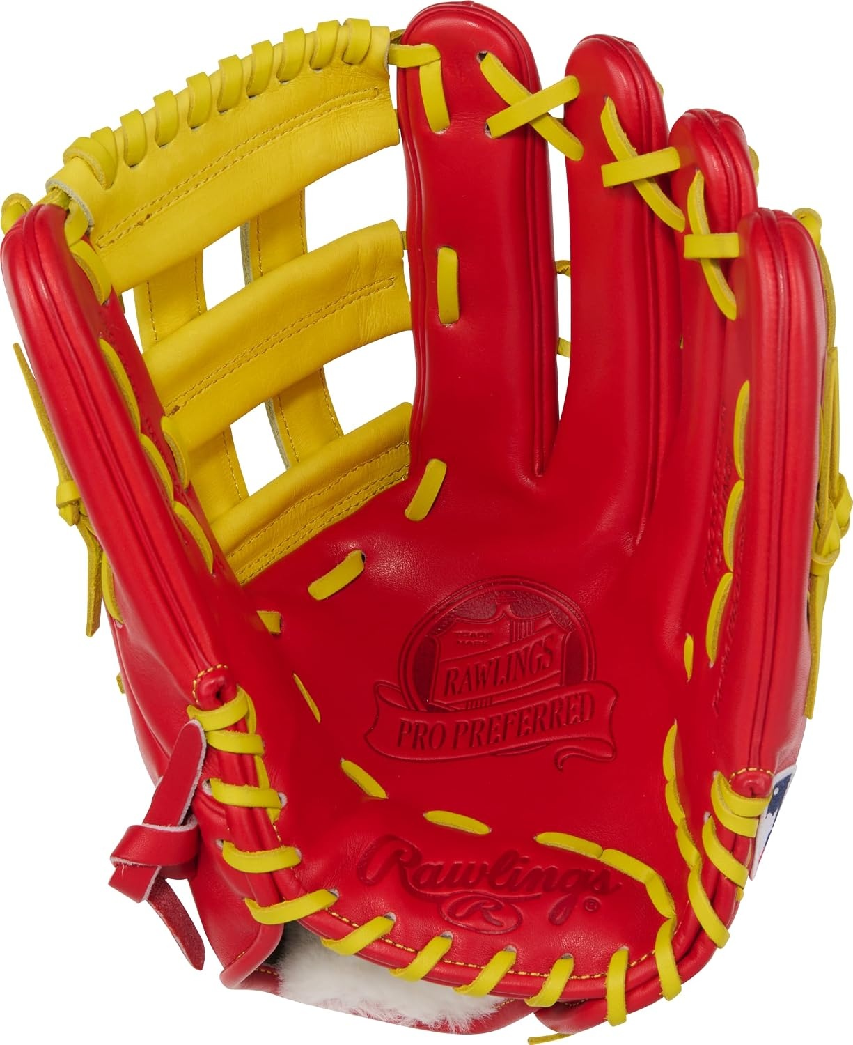 image:imageRawlings Pro Preferred Outfield Baseball Gloves  Multiple Sizes amp ColorsScarlet  Yellow  Pro H Web