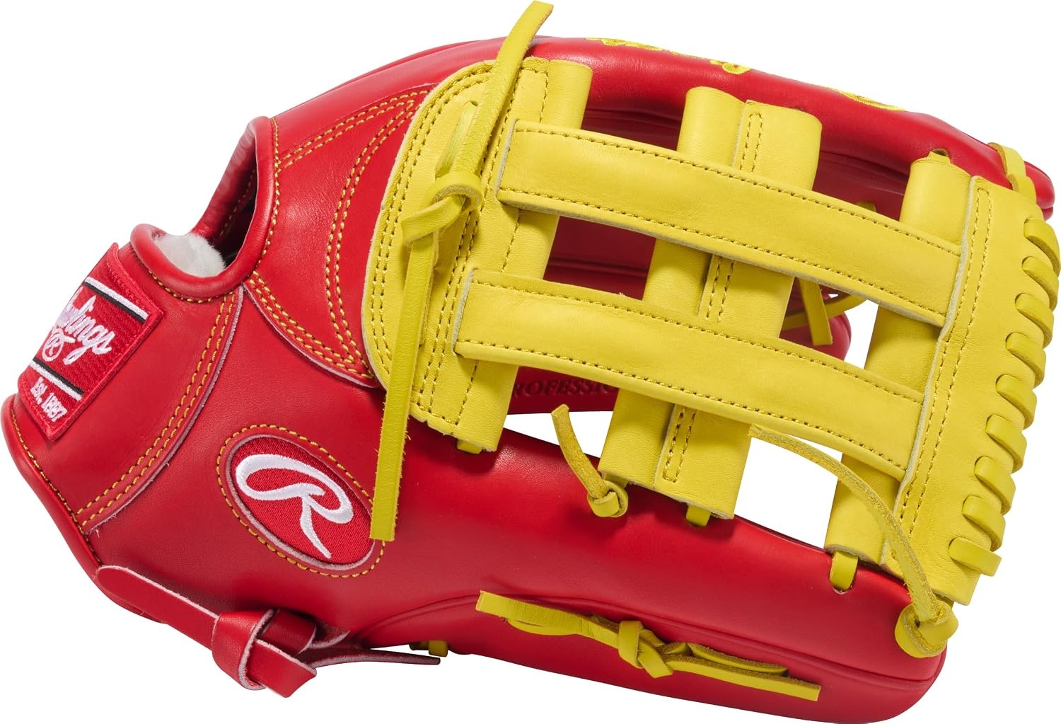 image:imageRawlings Pro Preferred Outfield Baseball Gloves  Multiple Sizes amp ColorsScarlet  Yellow  Pro H Web