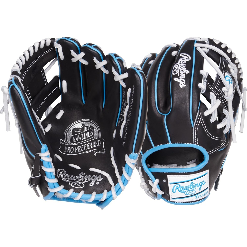 image:imageRawlings Pro Preferred Infield Baseball Gloves  Multiple Sizes amp ColorsBlack  Columbia Blue  Pro I Web