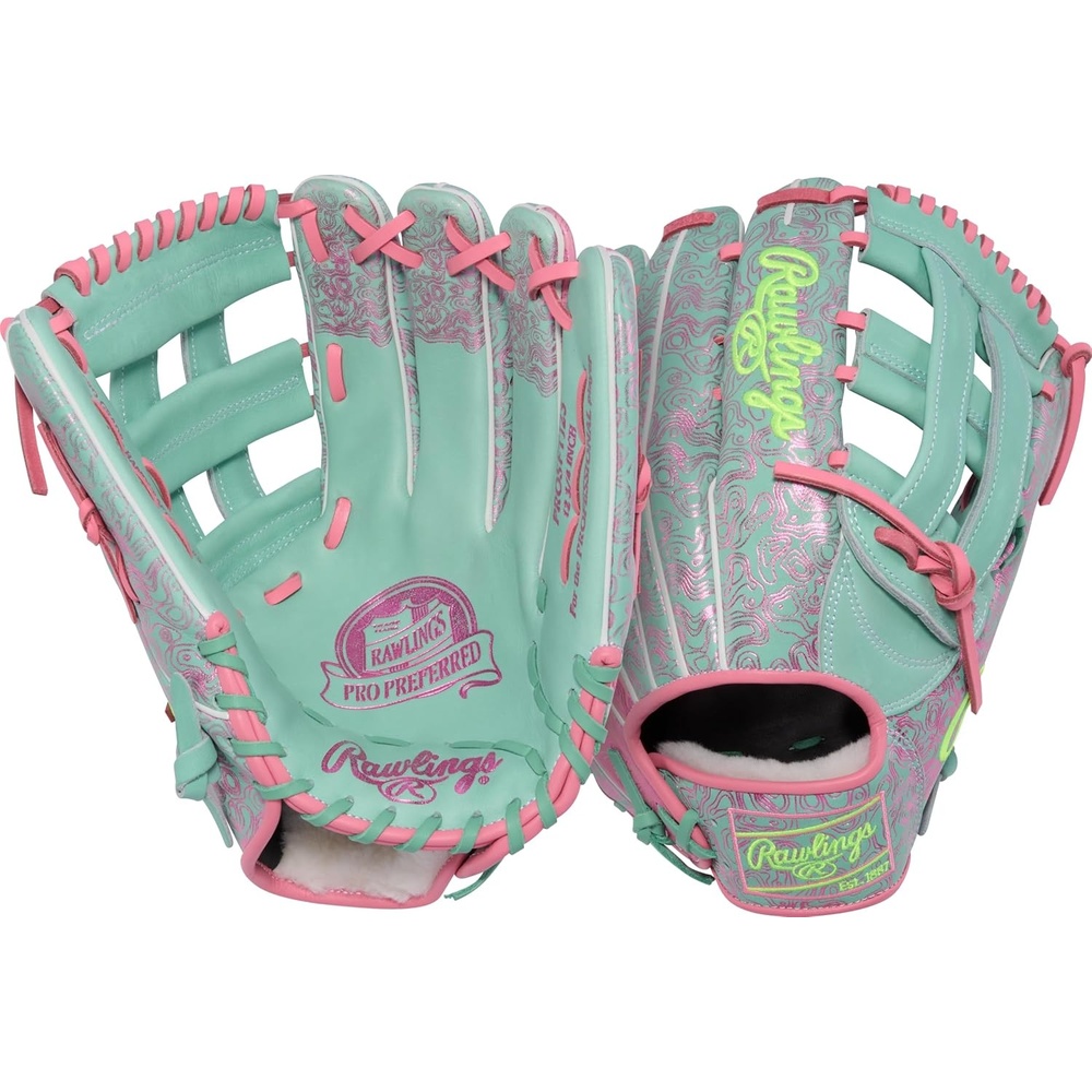 image:imageRawlings Pro Preferred Outfield Baseball Gloves  Multiple Sizes amp ColorsTatis Jr  Mint  Pink  Pro H Web